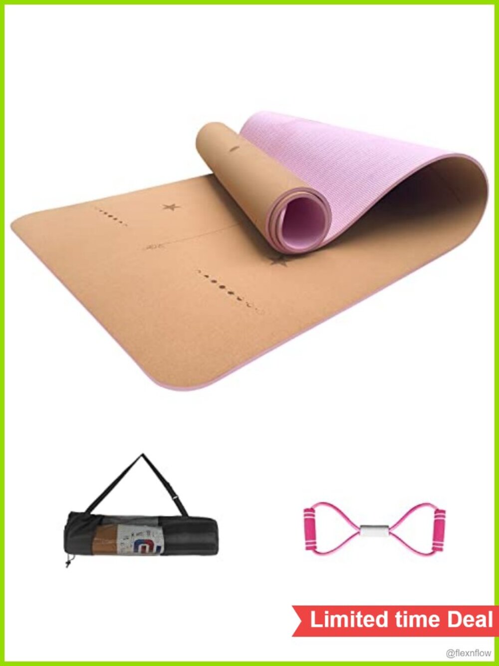 Cork TPE Yoga Mat 6mm Thick Non Slip Eco-Friendly Hot Yoga Pilates Mat